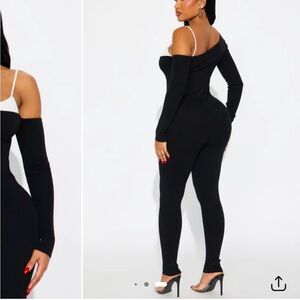 Fashion Nova Black Off-Shoulder Jumpsuit